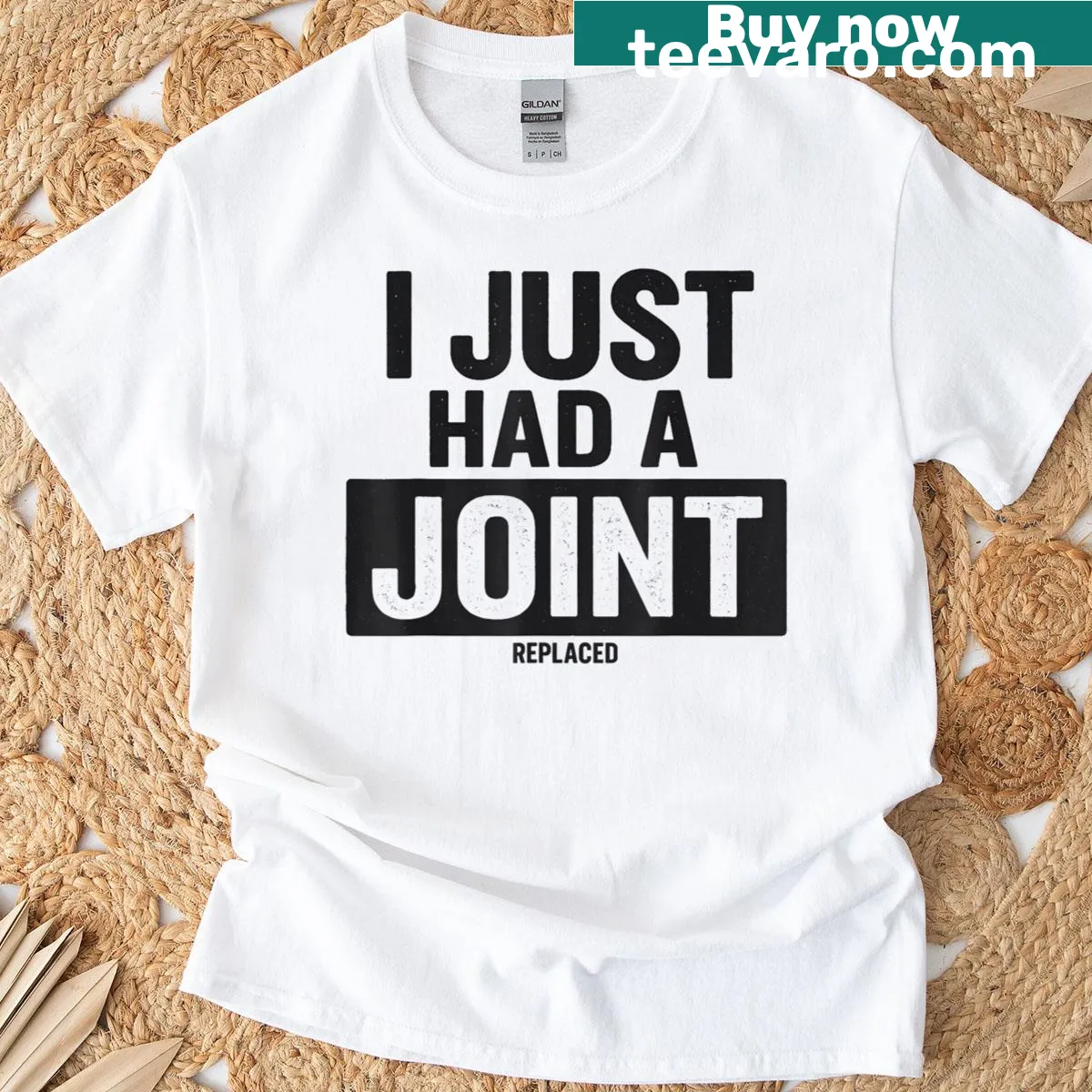 Funny t-shirt stating I Just Had A Joint Replaced — on a men's t-shirt