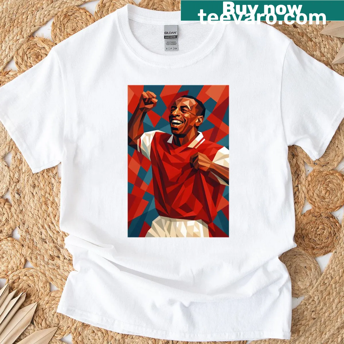 Oversized fan art T-shirt honoring football legend Ian Wright — on a men's t-shirt