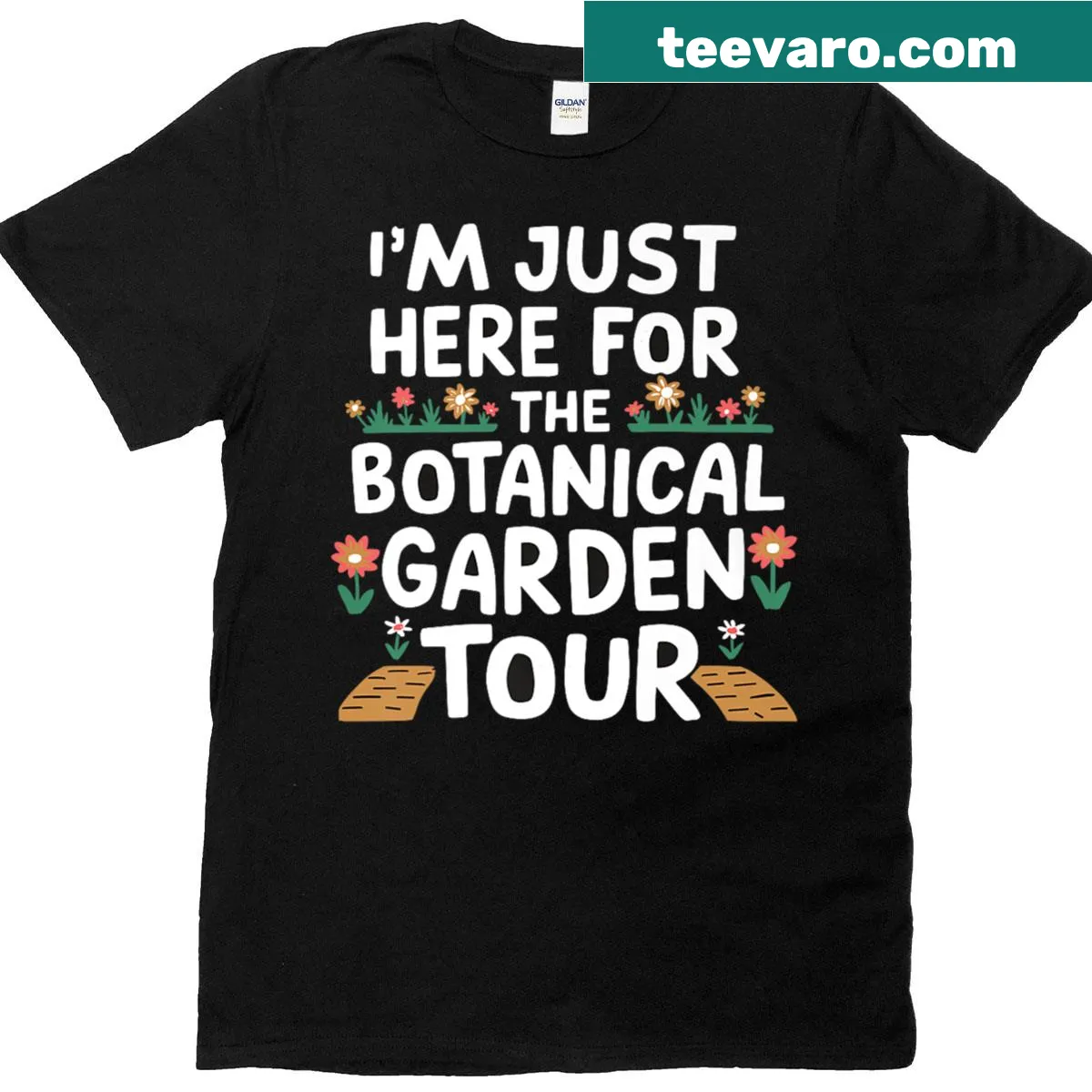 Vintage distressed t-shirt featuring a graphic for botanical garden lovers. — on a men's t-shirt