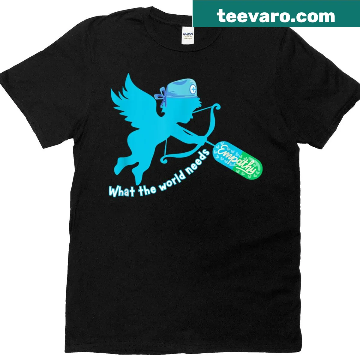 T-shirt featuring an inspiring message about empathy — on a men's t-shirt