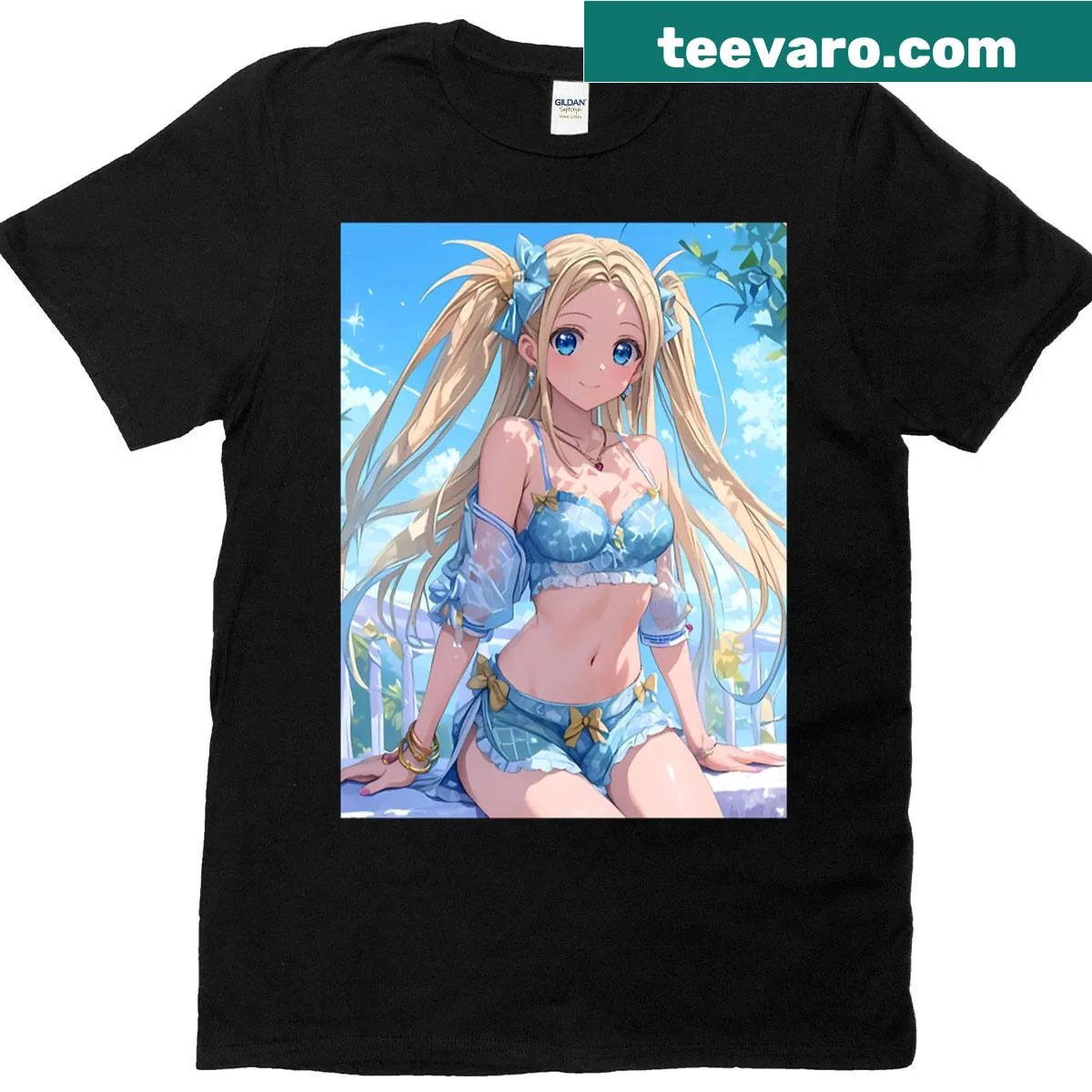 Oversized T-shirt featuring Irina Shidou from High School DxD — on a men's t-shirt
