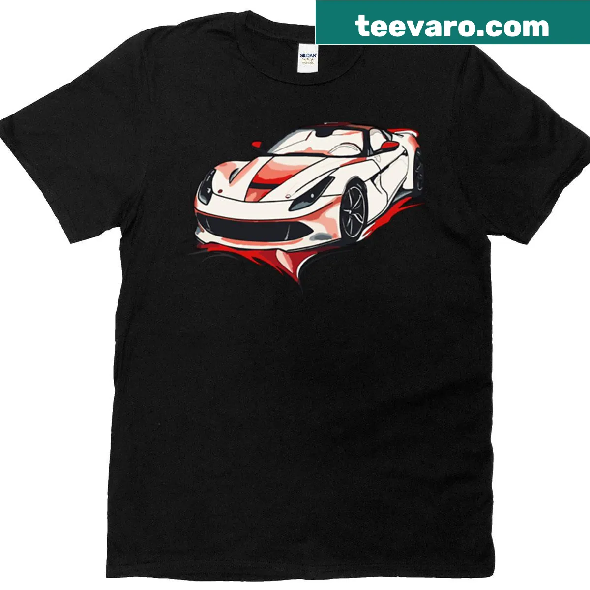Graphic t-shirt featuring Italian supercar art and bold design. — on a men's t-shirt