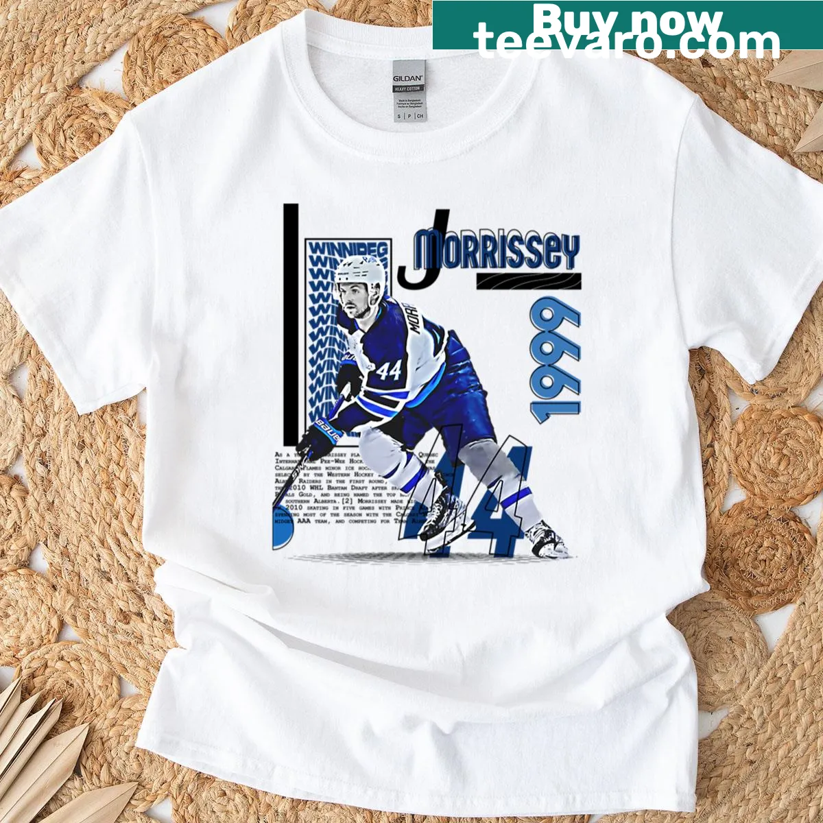 Illustration of a hockey player on a T-shirt design — on a men's t-shirt