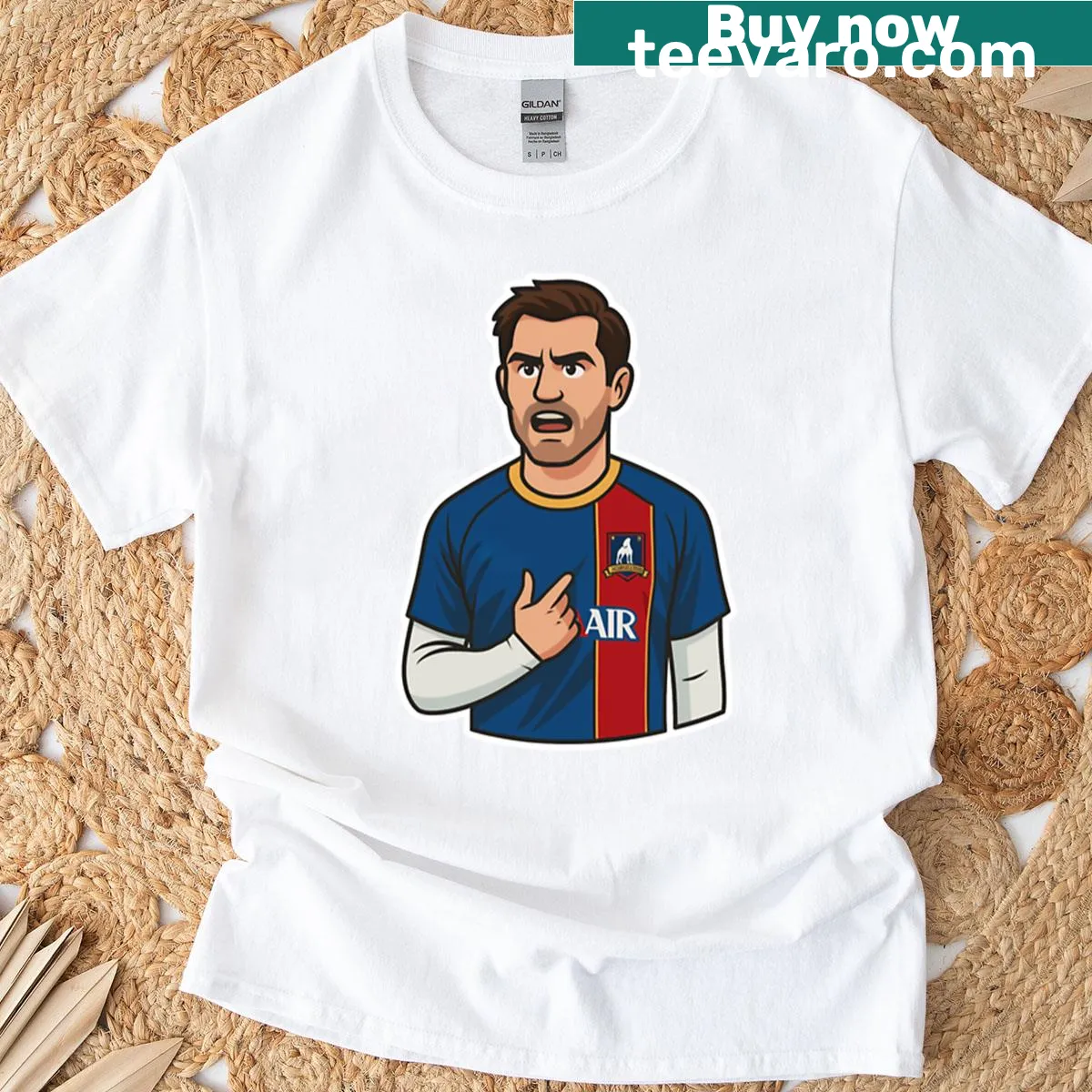 Oversized t-shirt featuring cartoon character Jamie Tartt — on a men's t-shirt