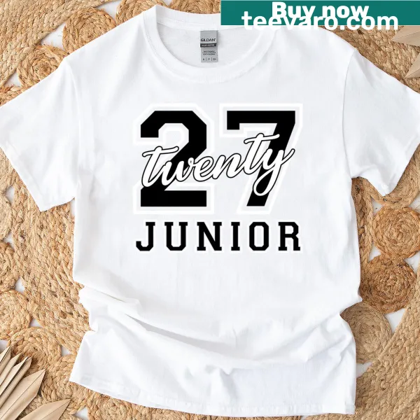 Junior Class 2027 T-shirt with bold black lettering