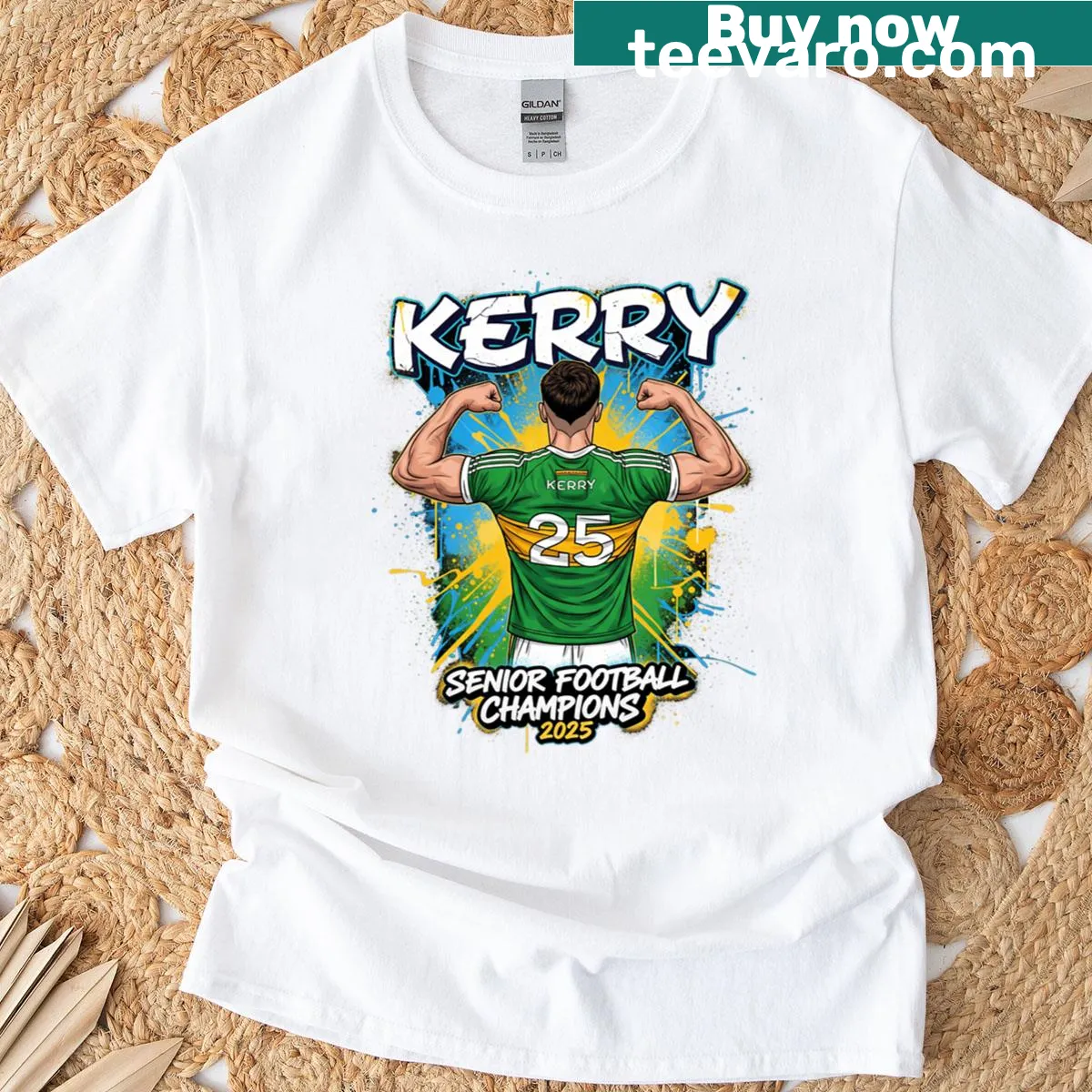 Kerry Gaelic Football Senior Champions 2025 graphic T-shirt — on a men's t-shirt