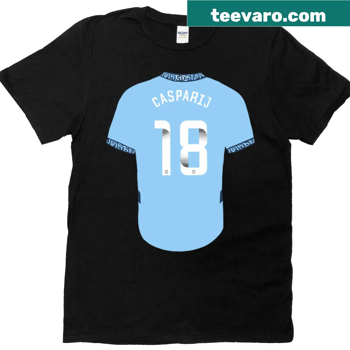 Dynamic football player illustration on a casual t-shirt — on a men's t-shirt