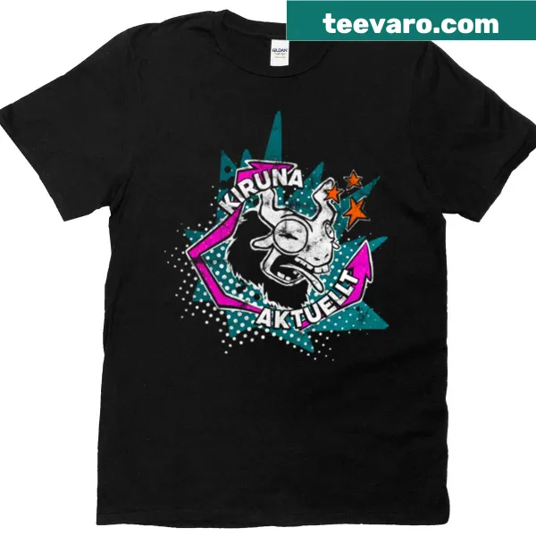 Vintage dark T-shirt featuring Kiruna Aktuellt design