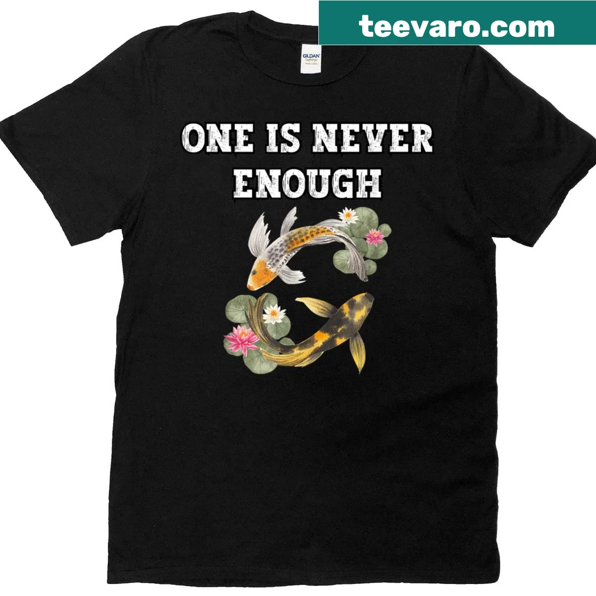 Illustrated koi fish design on an everyday t-shirt — on a men's t-shirt