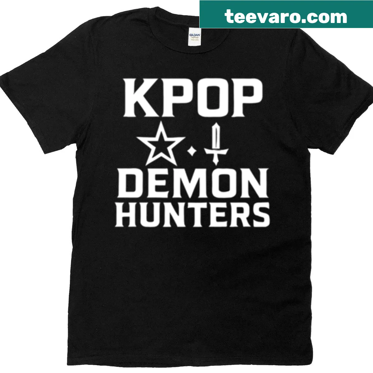 Striking Kpop Demon Hunters Star Or Sword V2 T-shirt design — on a men's t-shirt