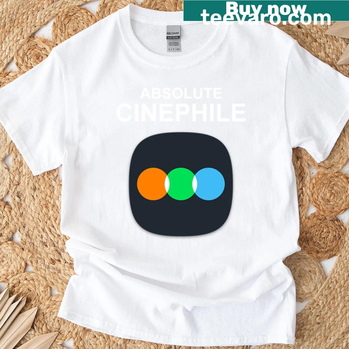 Letterboxd Absolute Cinephile t-shirt with modern typography — on a men's t-shirt