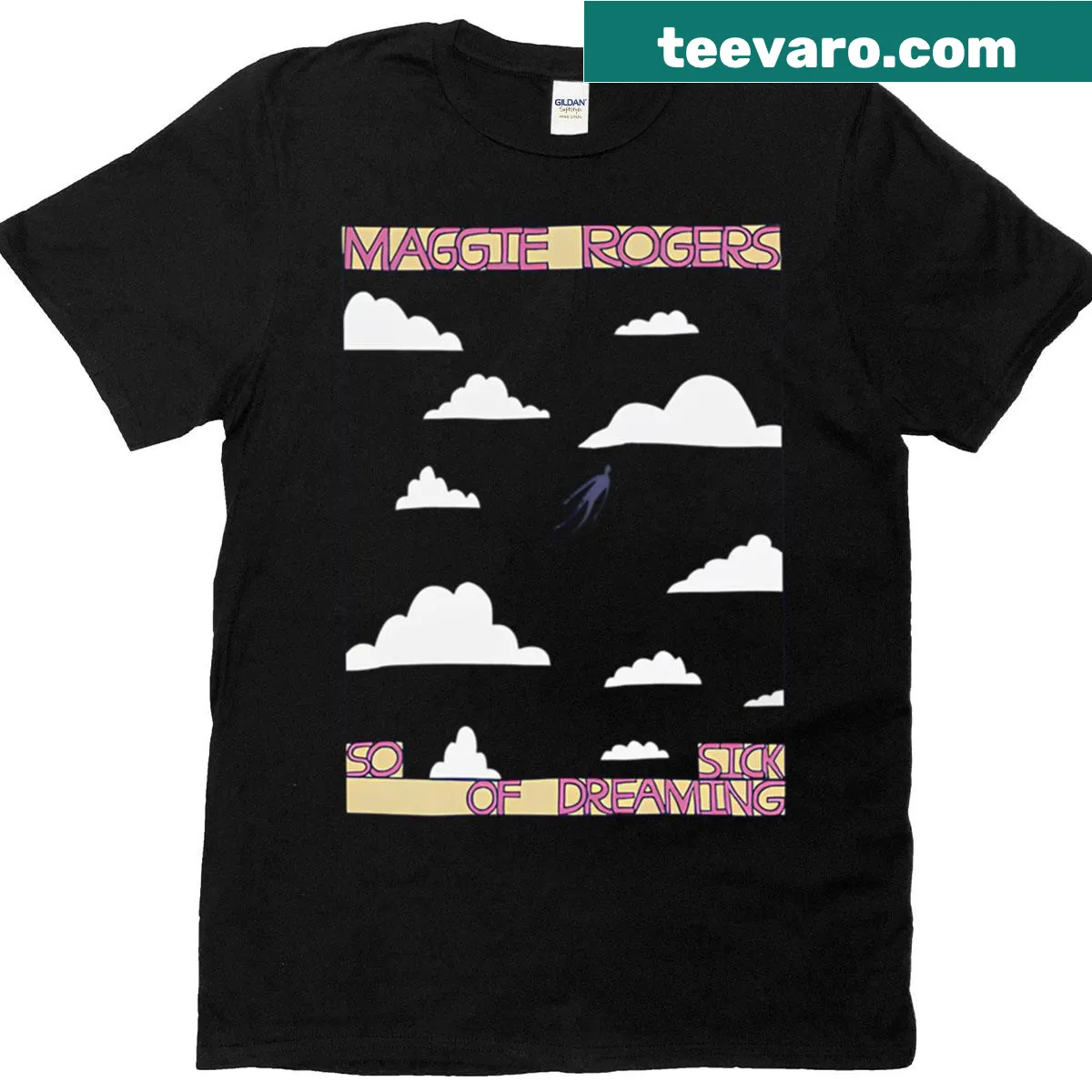Vintage-inspired t-shirt featuring Maggie Rogers merch design — on a men's t-shirt