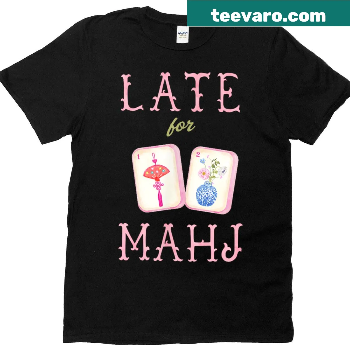 Funny Mahjong t-shirt with humorous game-related text — on a men's t-shirt