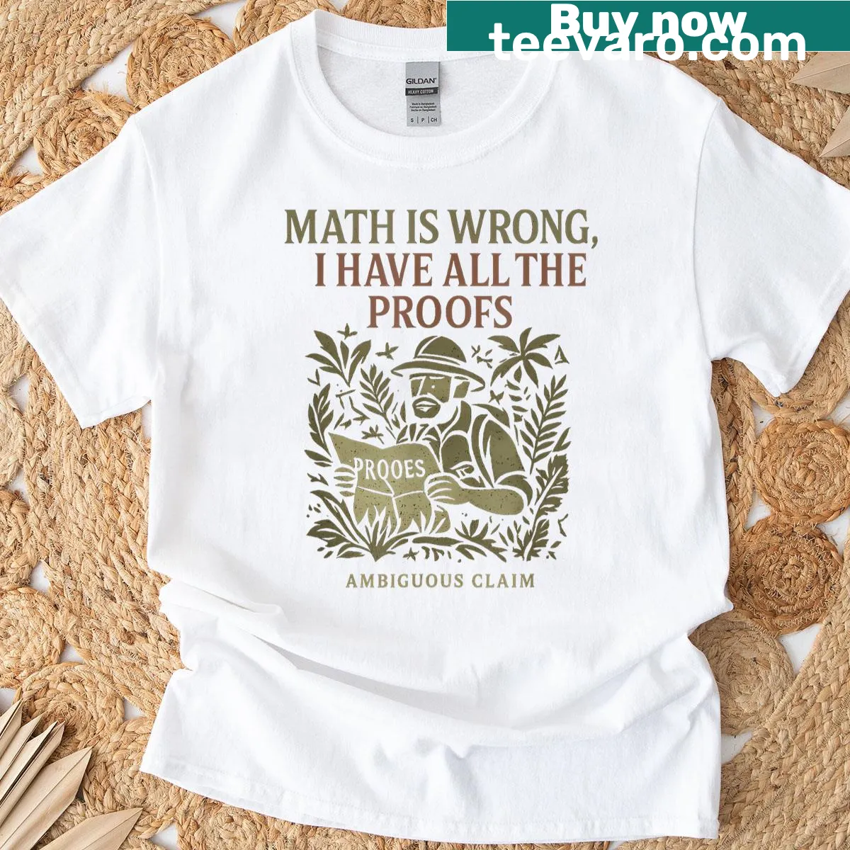 Funny typography T-shirt with math humor — on a men's t-shirt