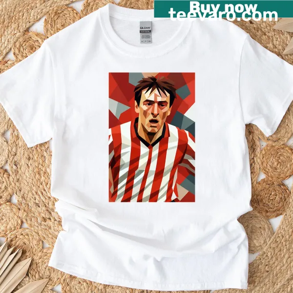 Fan art design of Matt Le Tissier in action on T-shirt