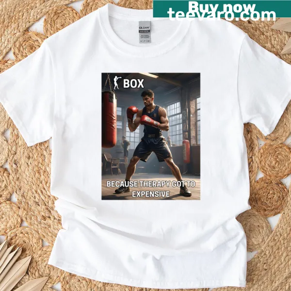 Oversized T-shirt featuring 'Men Box Therapy' text