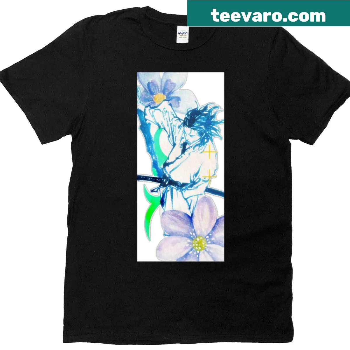 Artistic t-shirt honoring Musashi Miyamoto — on a men's t-shirt