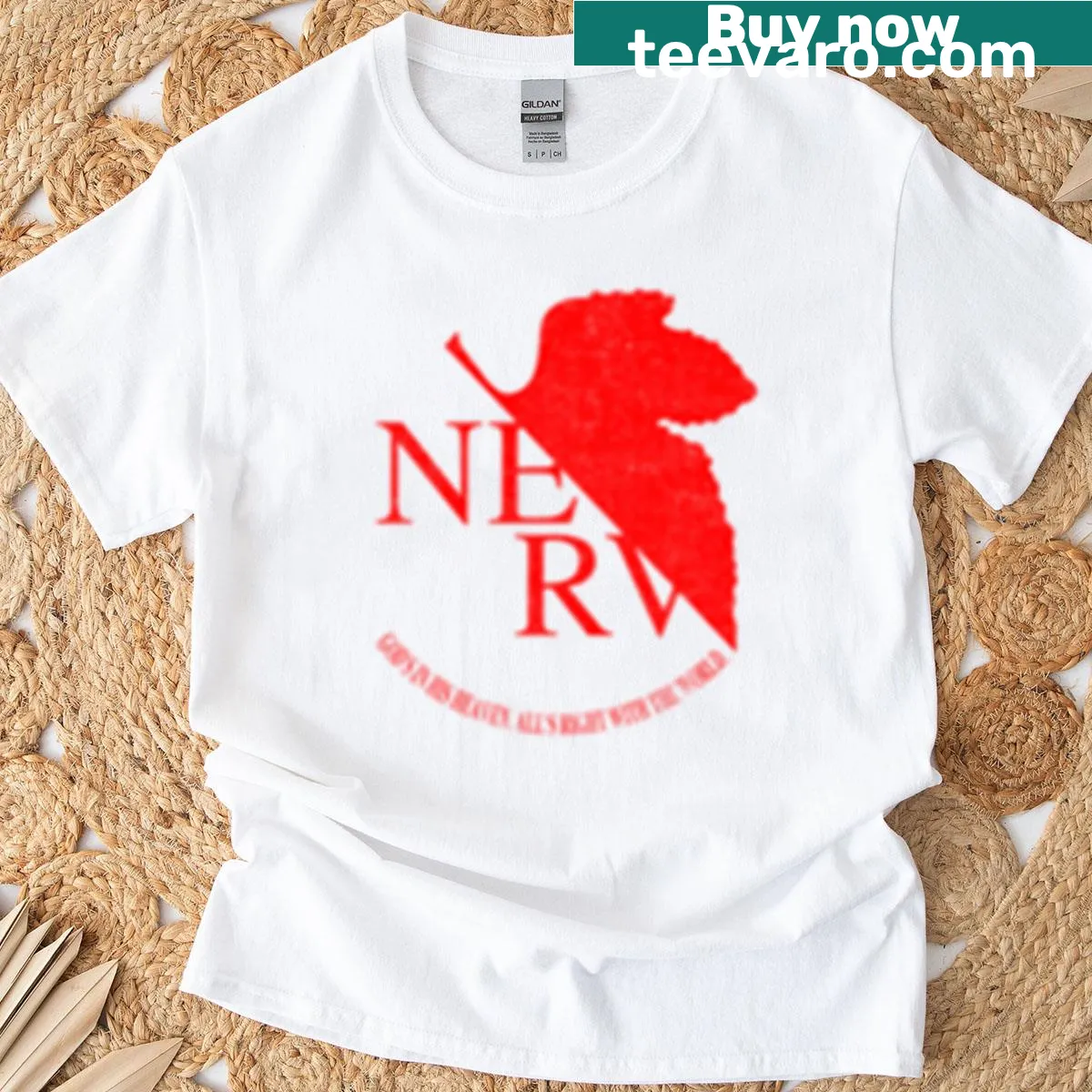 Minimalist T-shirt with Nerv symbol on a chest pocket — on a men's t-shirt
