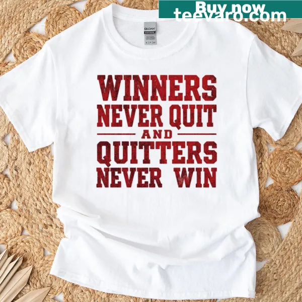 Sarcastic Never Give Up Ever T-shirt with bold typography