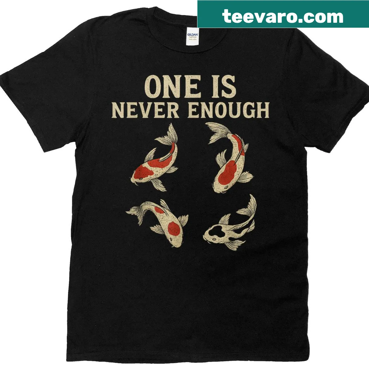 Funny koi fish lover T-shirt with humorous graphic — on a men's t-shirt