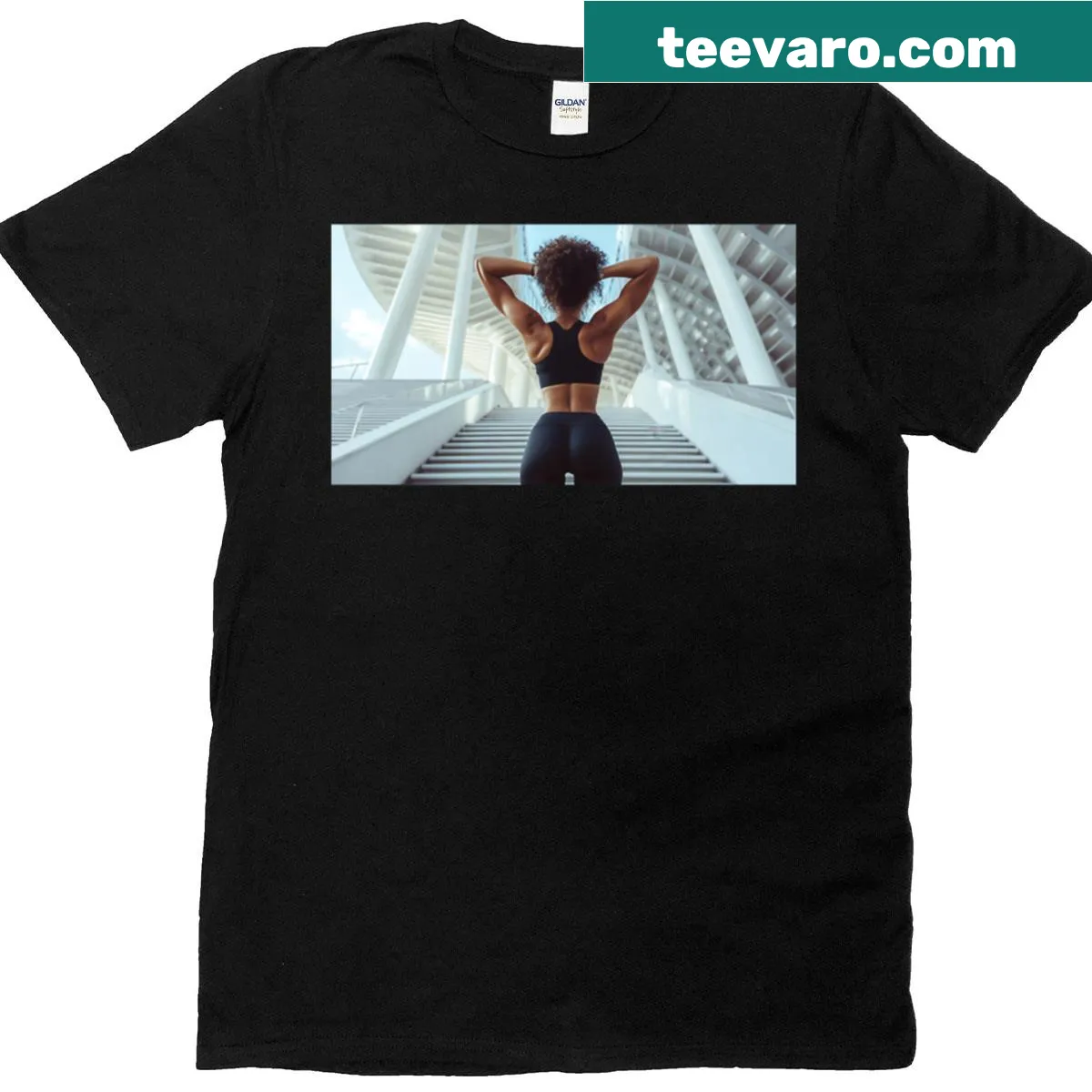 Motivational outdoor fitness t-shirt for enthusiasts of active lifestyles — on a men's t-shirt
