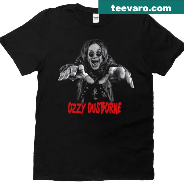 Black and white typography T-shirt featuring Ozzy Osbourne