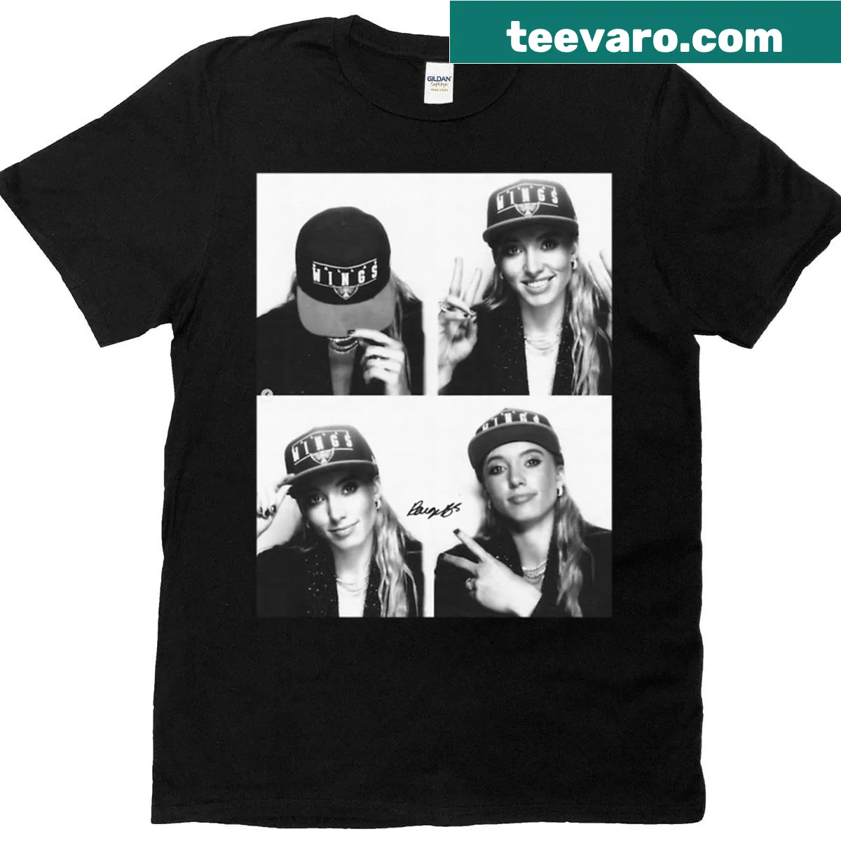 Black and white typography T-shirt featuring Paige Bueckers — on a men's t-shirt