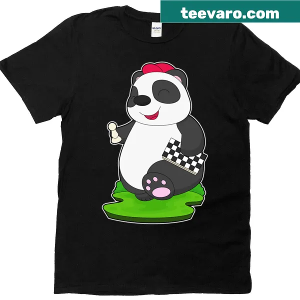 A panda as a chess piece on a chessboard graphic