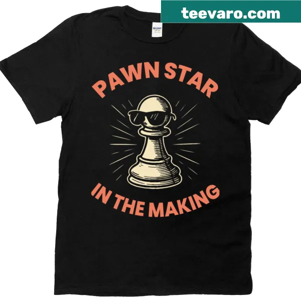 Playful typography of 'Pawn Star In The Making' with chess pieces design