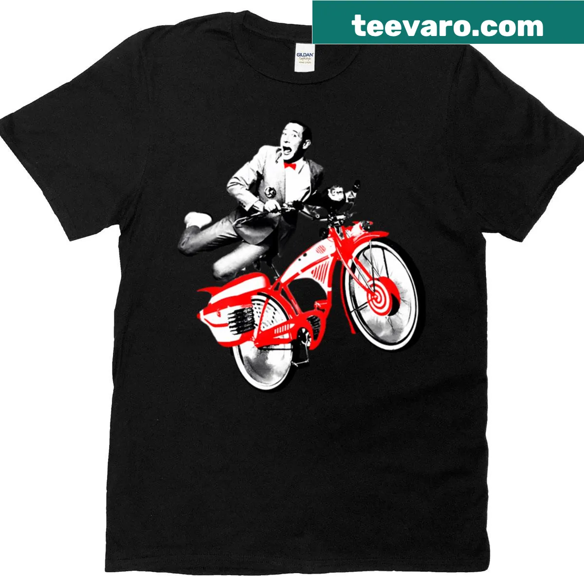 Vintage Pee Wee Herman graphic on t-shirt — on a men's t-shirt