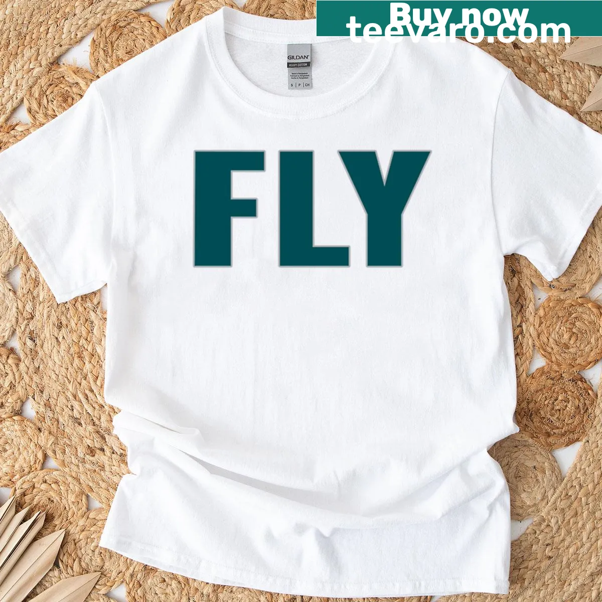 Playful Philadelphia Lyfe Fly slogan T-shirt — on a men's t-shirt
