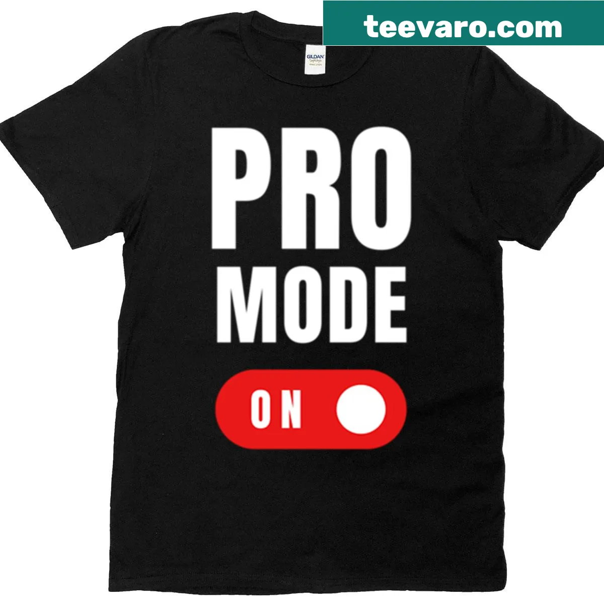 Gaming T-shirt featuring 'Pro Mode On' graphic — on a men's t-shirt