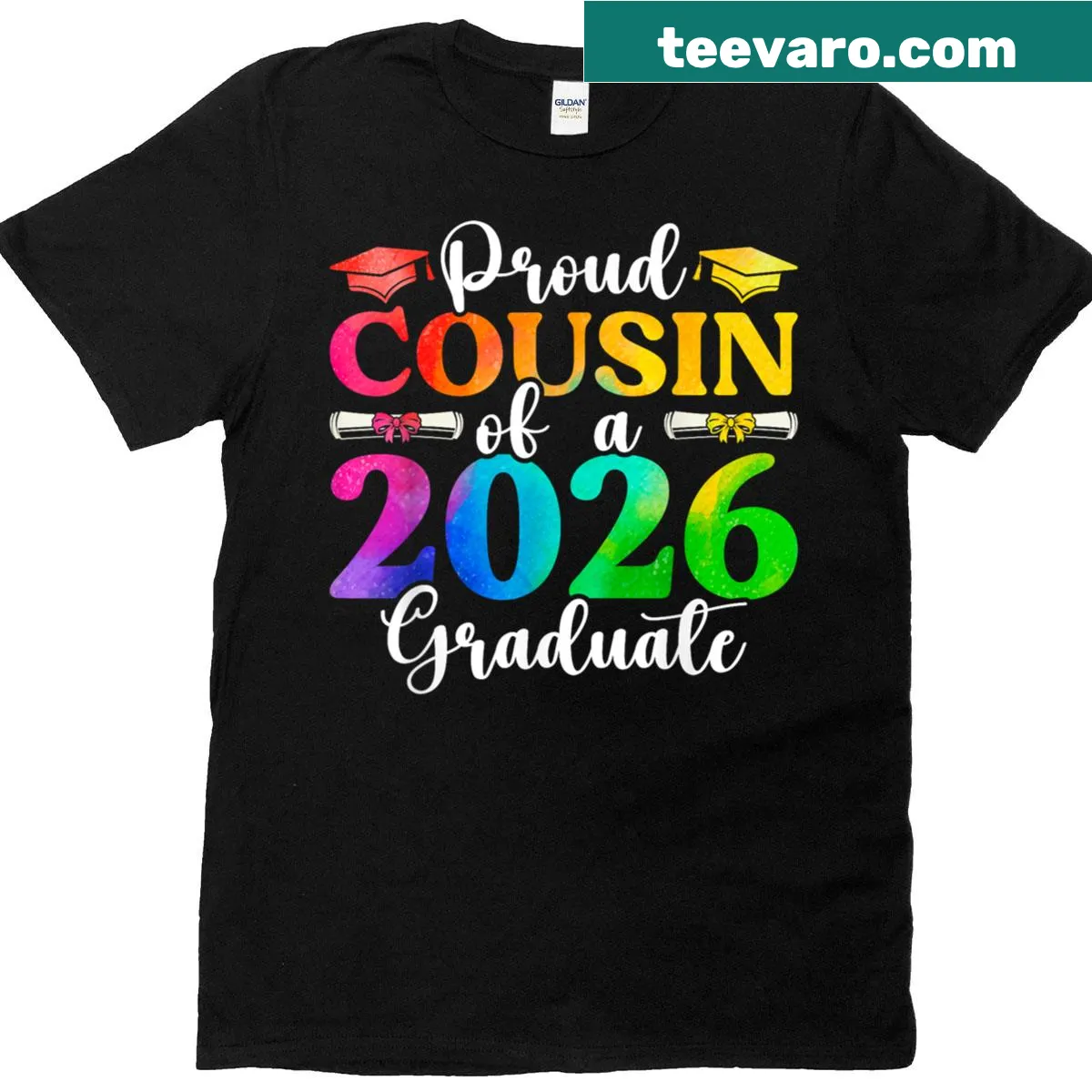 Celebratory T-shirt for proud cousins of a 2026 graduate — on a men's t-shirt