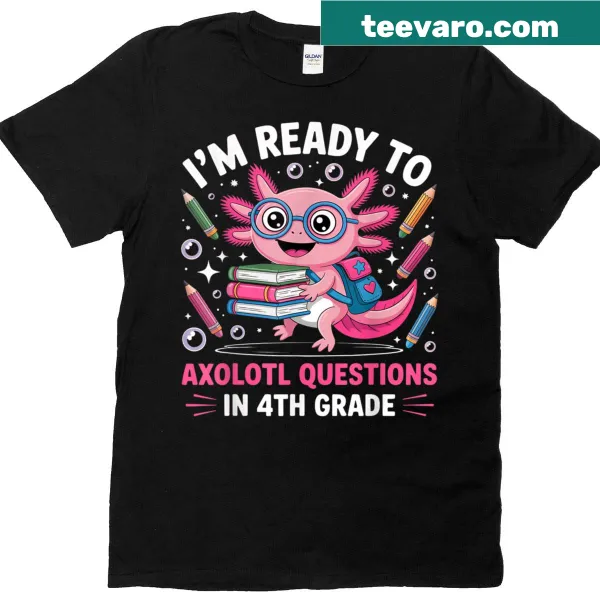 Cute axolotl graphic t-shirt for fourth graders