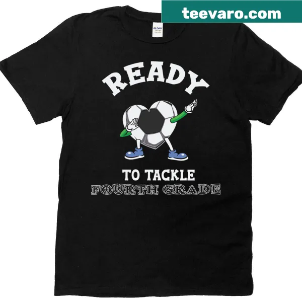 Football-themed back-to-school T-shirt for fourth graders
