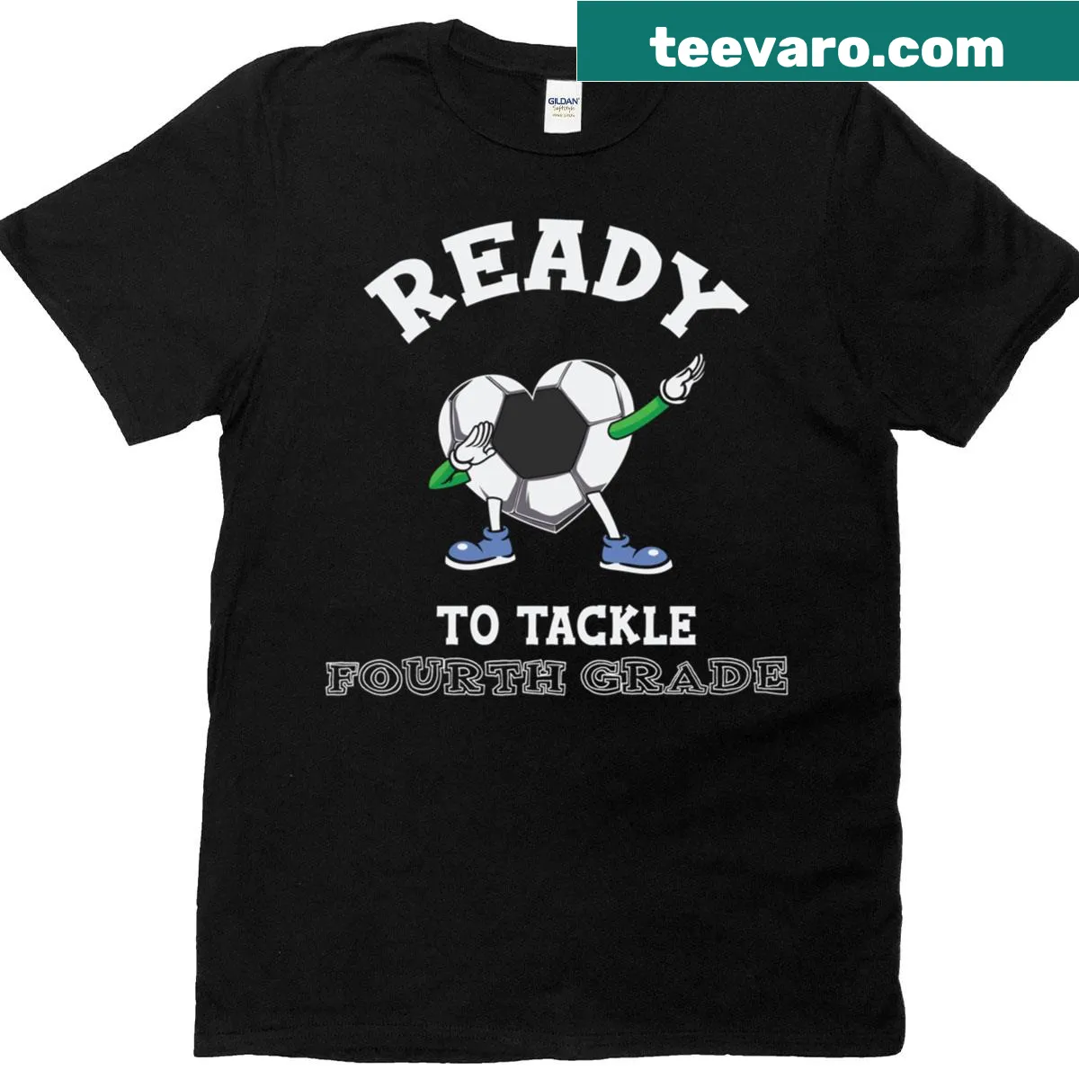 Football-themed back-to-school T-shirt for fourth graders — on a men's t-shirt