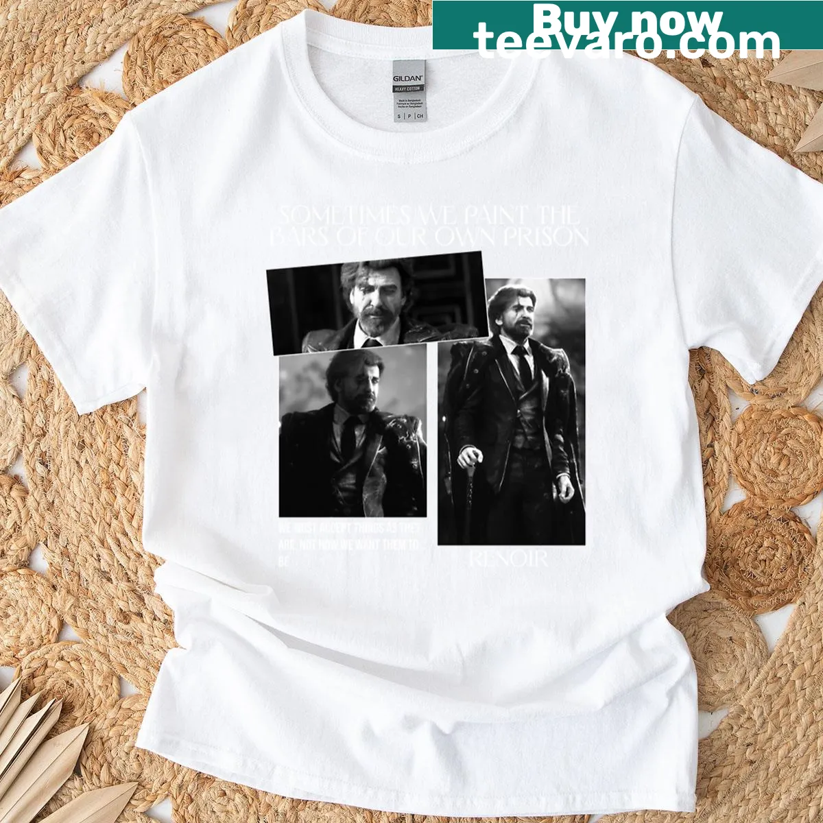 T-shirt inspired by Renoir's art, featuring a creative design — on a men's t-shirt