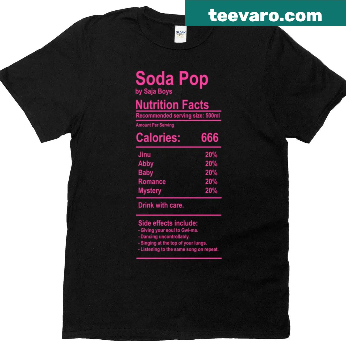 Funny nutrition facts graphic on a T-shirt for dads — on a men's t-shirt