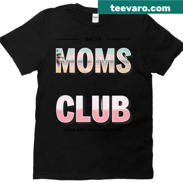 Vintage-style tee for moms featuring a beach club graphic