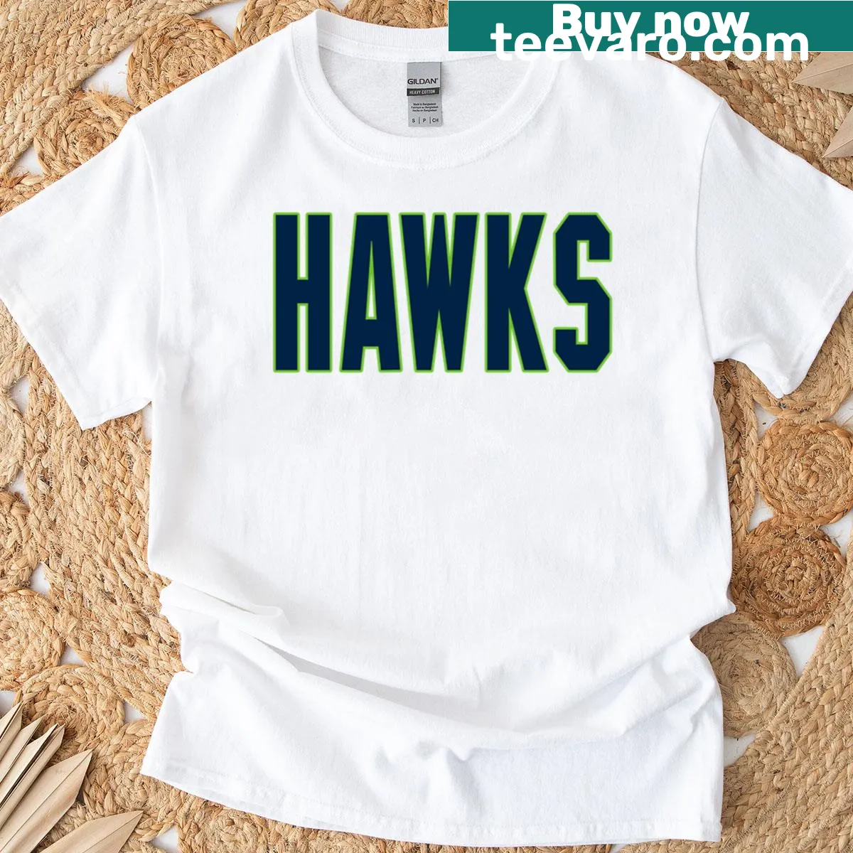 Seattle Hawks team pride graphic T-shirt — on a men's t-shirt