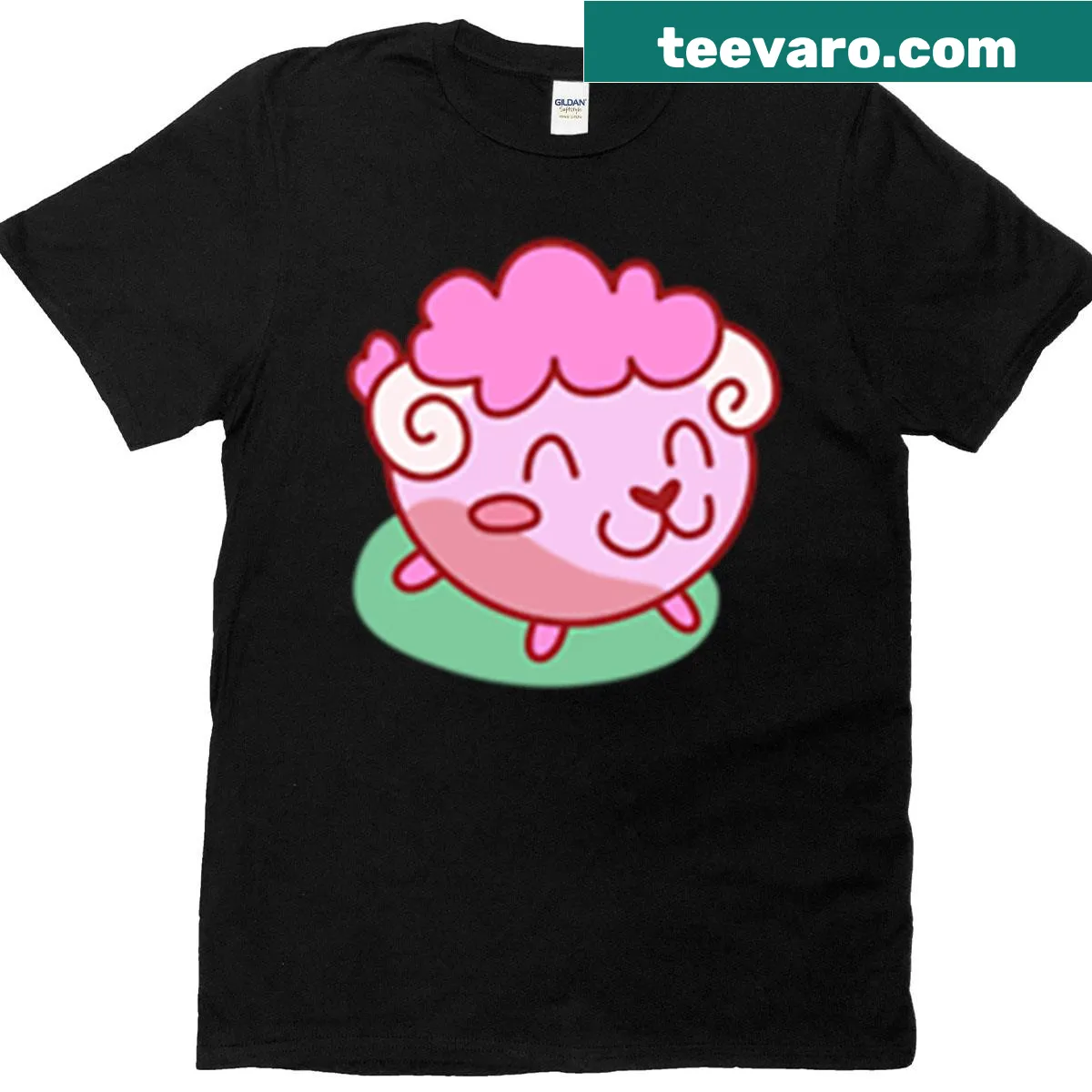 Cute sheep doodle shirt for kids featuring an egg hunt theme — on a men's t-shirt
