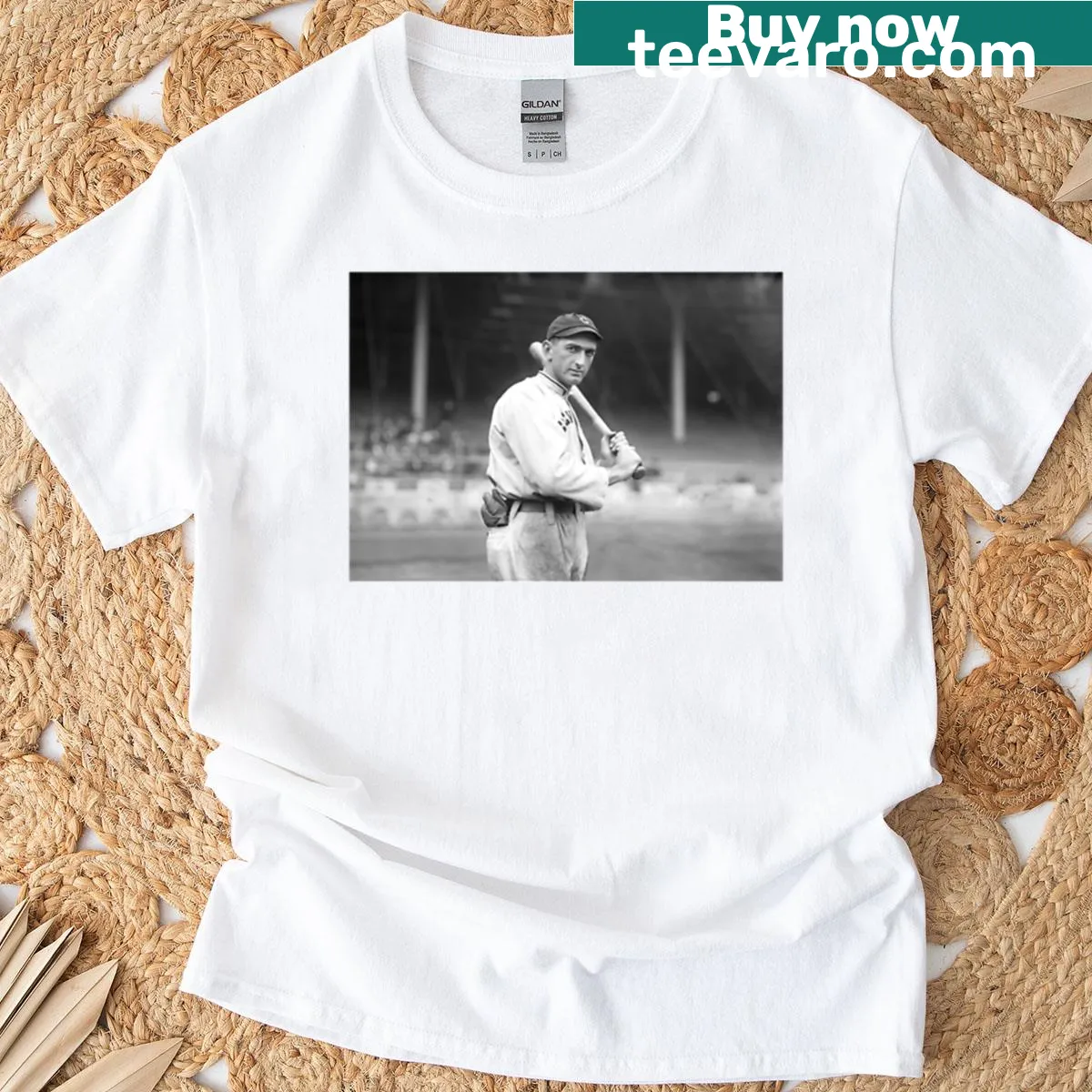 Realistic portrait of Shoeless Joe Jackson on T-shirt — on a men's t-shirt