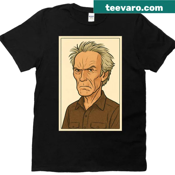 Vintage-style T-shirt featuring Clint Eastwood design