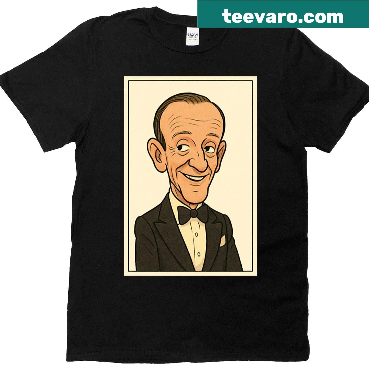Vintage distressed T-shirt featuring Fred Astaire design — on a men's t-shirt