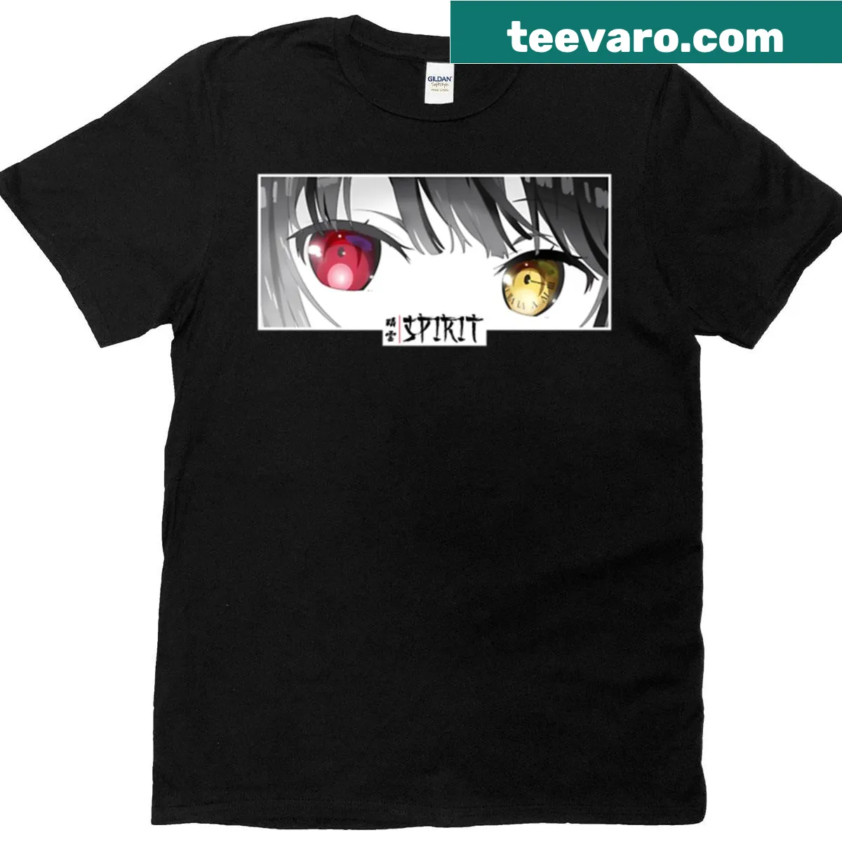 Monochrome anime eyes design on a cozy manga t-shirt — on a men's t-shirt