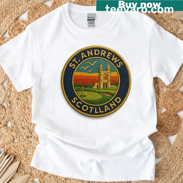 Stylized typography celebrating St Andrews golf tradition