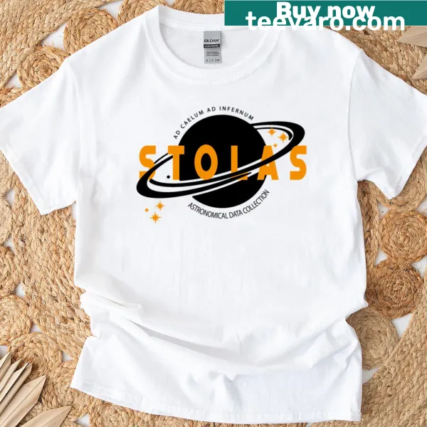 Illustrated design of Stolas character on a casual t-shirt