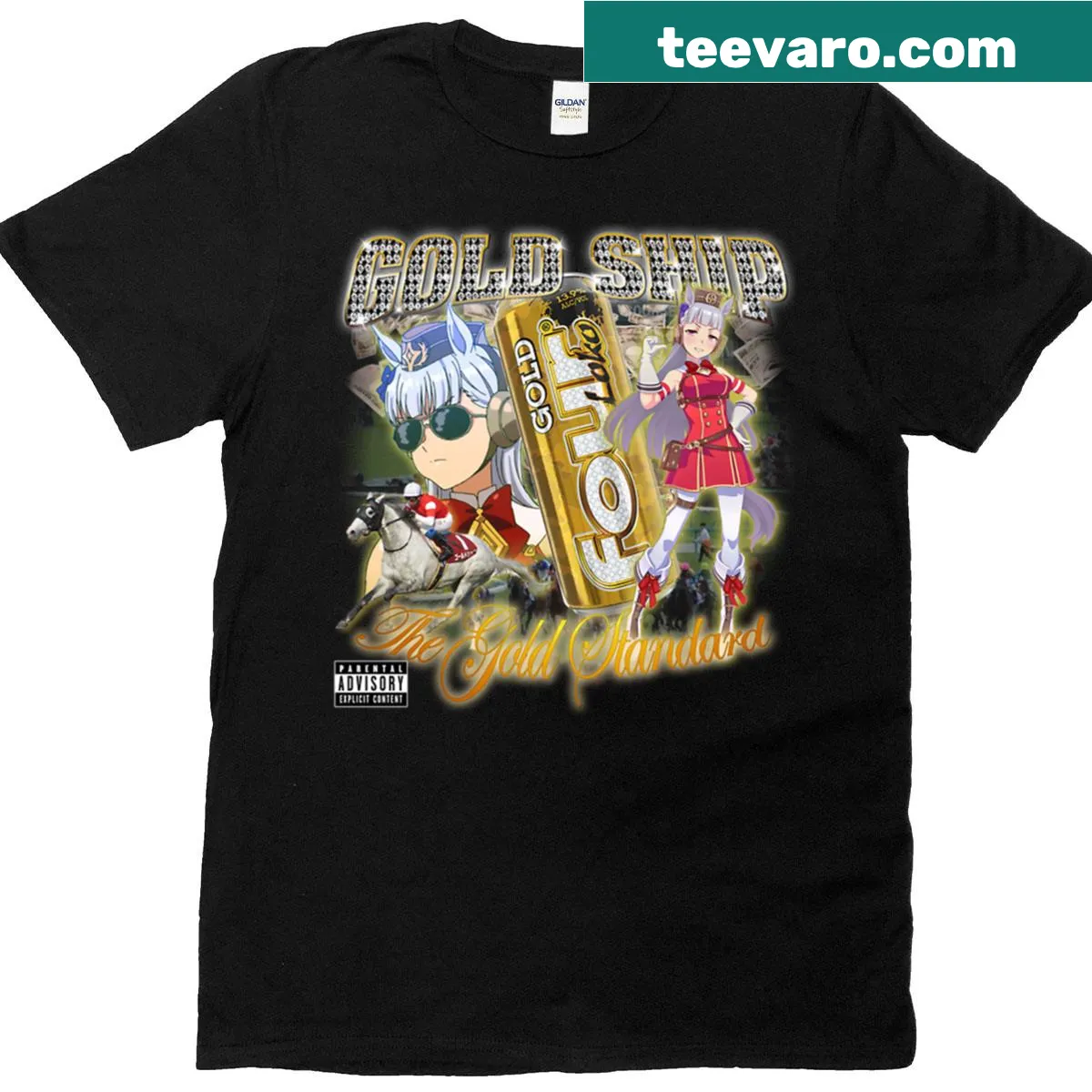 Whimsical T-shirt featuring a playful horse illustration and humorous text. — on a men's t-shirt