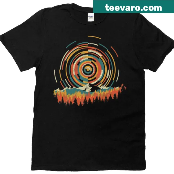 Geometric illustration representing sunrise on a T-shirt