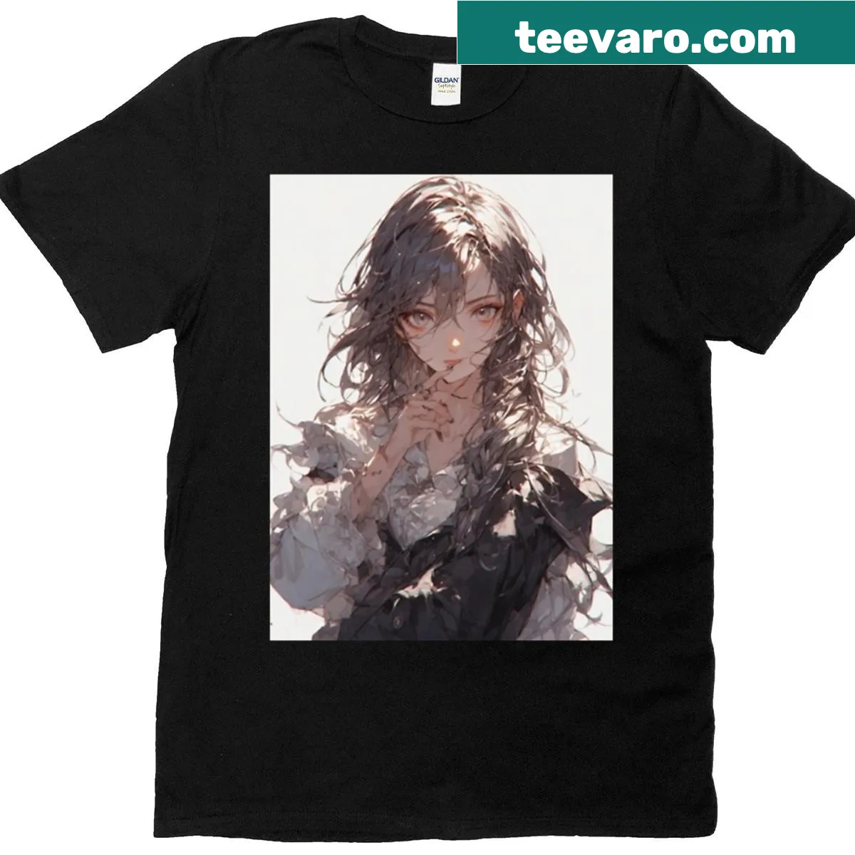 Monochrome T-shirt featuring elegant, minimalist typography. — on a men's t-shirt